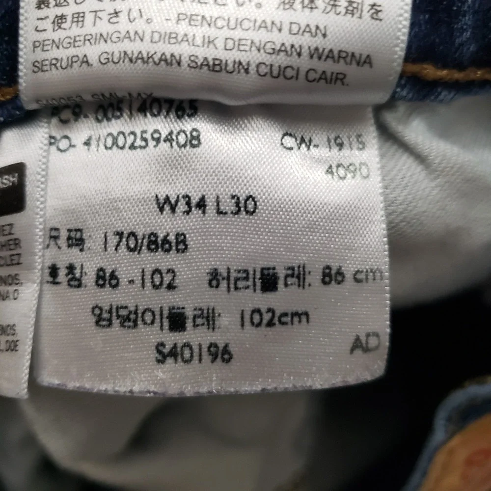 Levi's 514 Jeans Mens 34x30 Blue Straight Leg Denim Medium Wash Workwear Outdoor